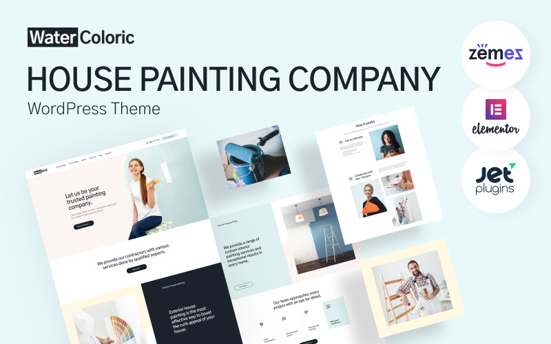 WaterColoric - Тема WordPress від компанії з розпису будинків