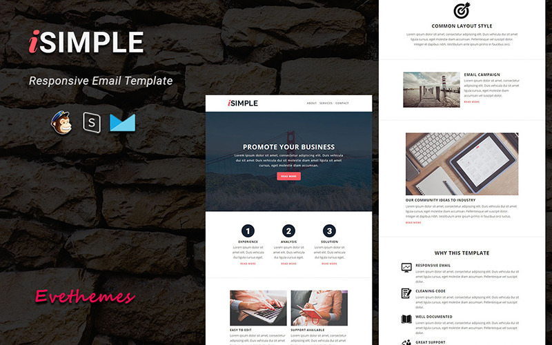 iSimple - Modello di newsletter per e-mail reattivo