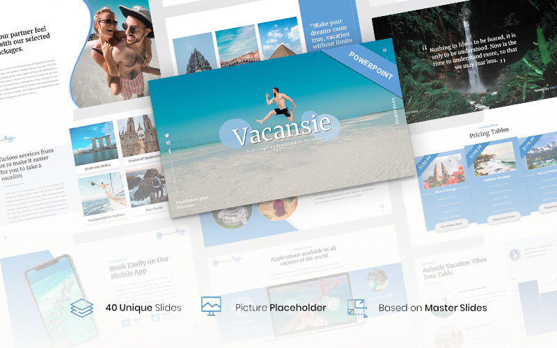 Vacansie -旅行社PowerPoint模板