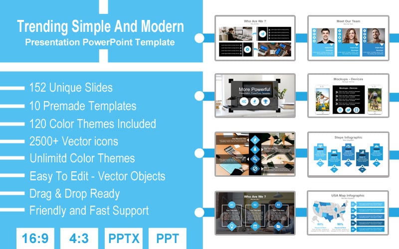 Modèle PowerPoint simple et moderne tendance