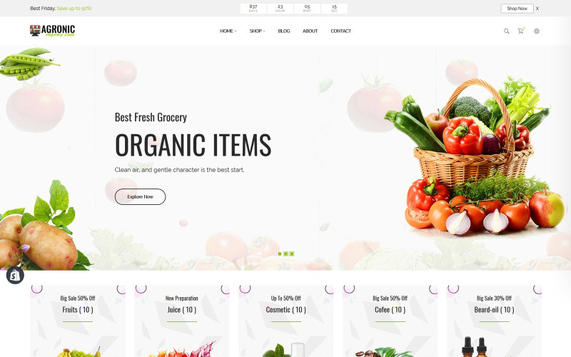 Agronic - Organiskt Shopify-tema