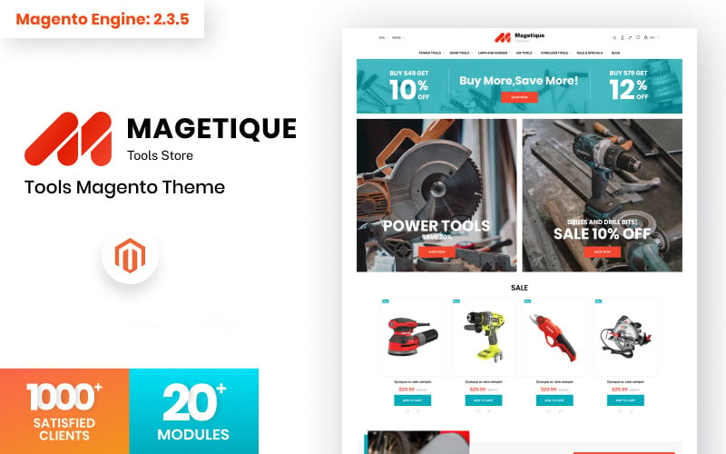 Magetique - Szerszámbolt Magento téma