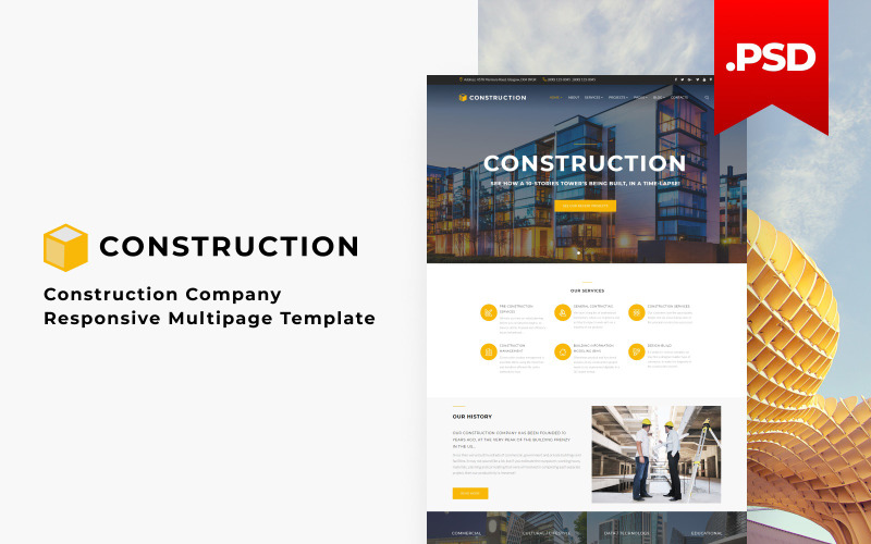 Construction - Modèle PSD multipage adaptatif à l'architecture