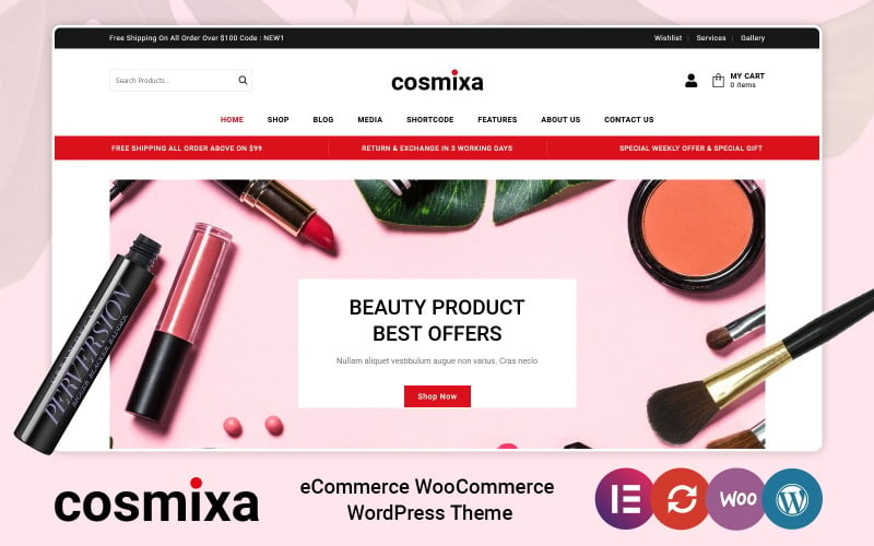 Cosmixa -化妆品和时尚WooCommerce主题