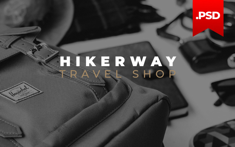 Hiker Way - Modello PSD moderno multipagina per negozio di viaggi