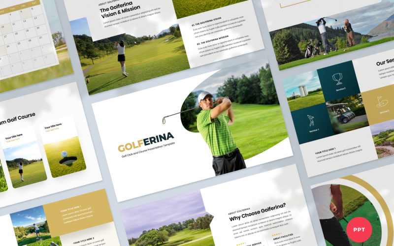 Szablon prezentacji klubu golfowego PowerPoint