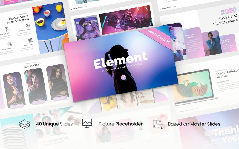 元素-创意业务模板谷歌幻灯片
