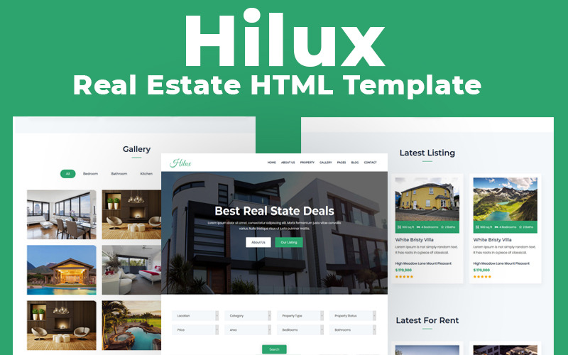 Hilux - Modèle de site Web HTML polyvalent pour l'immobilier
