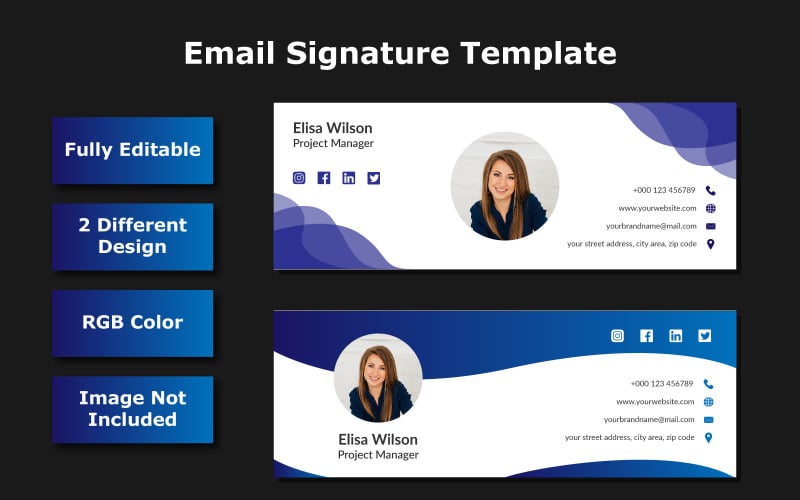 Email Signature Template - Vector Image