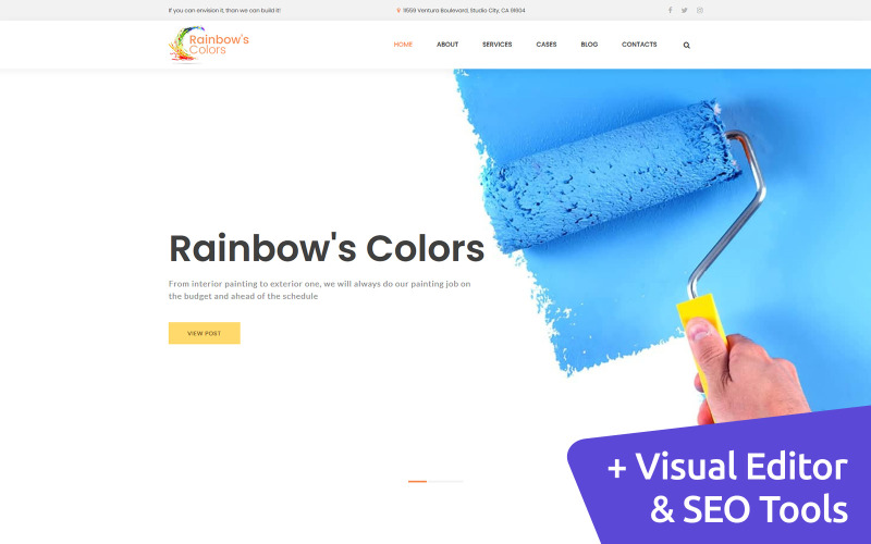 彩虹的-油漆公司摩托CMS 3模板