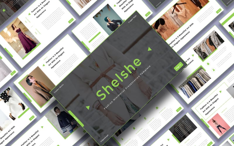 Shelshe - Moda Minimalist PowerPoint şablonu