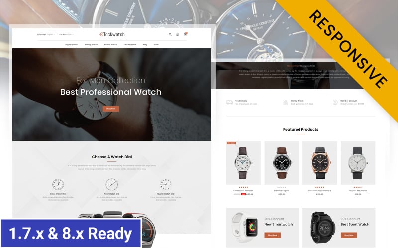 Tockwatch - Antika Saat Mağazası PrestaShop Duyarlı Teması