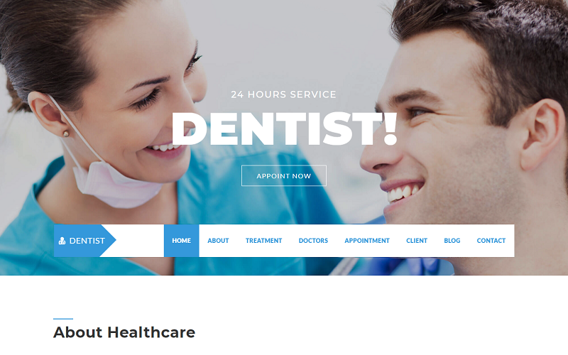 Modèle de page de destination de dentiste