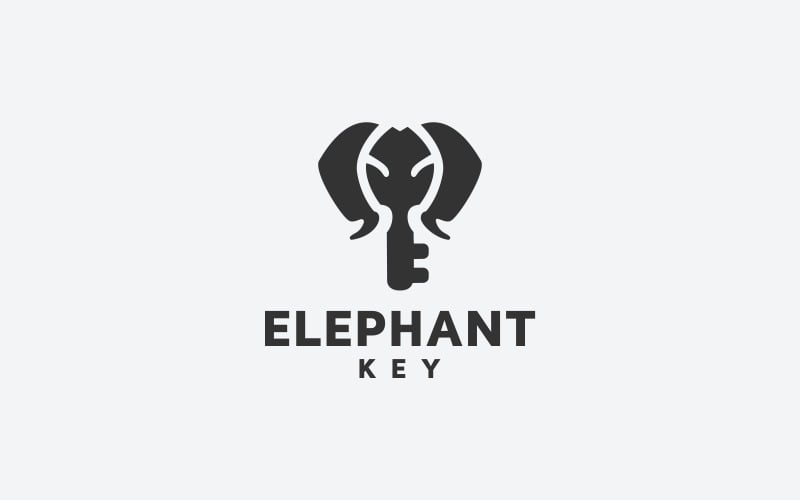 Plantilla de logotipo de llave de elefante