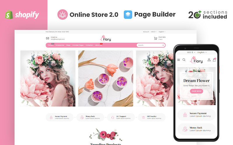 Flory Flower Store Shopify-Thema