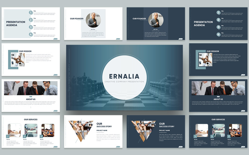 Modèle PowerPoint de présentation d'entreprise créative Ernalia