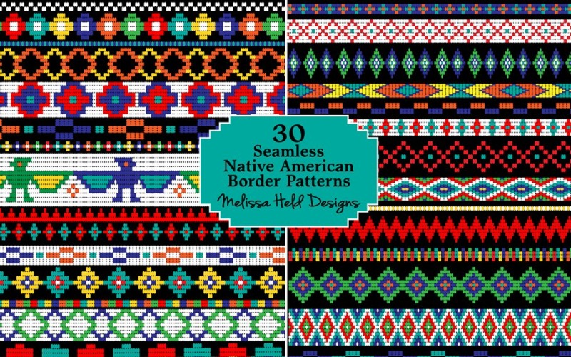 美洲原住民串珠边界图案