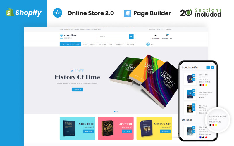 Tema Shopify da Creative Books Store