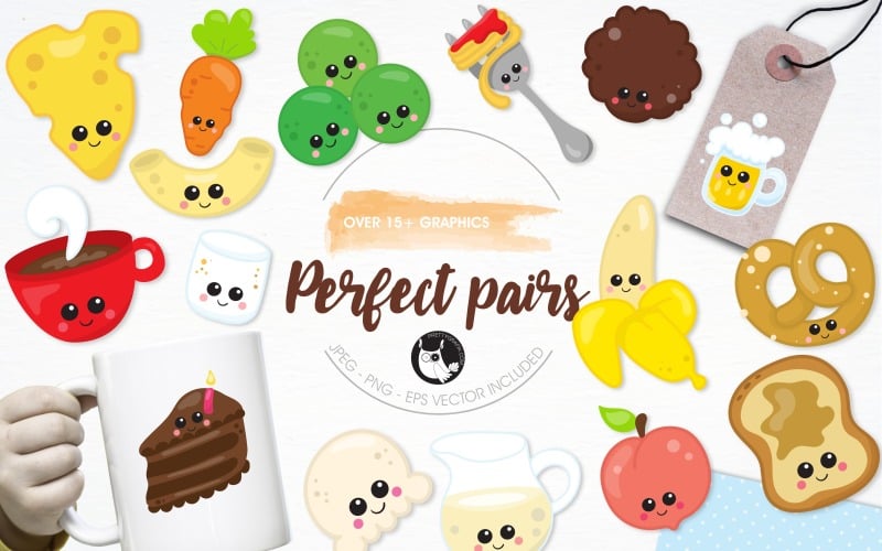 Perfect pairs illustration pack - Vector Image