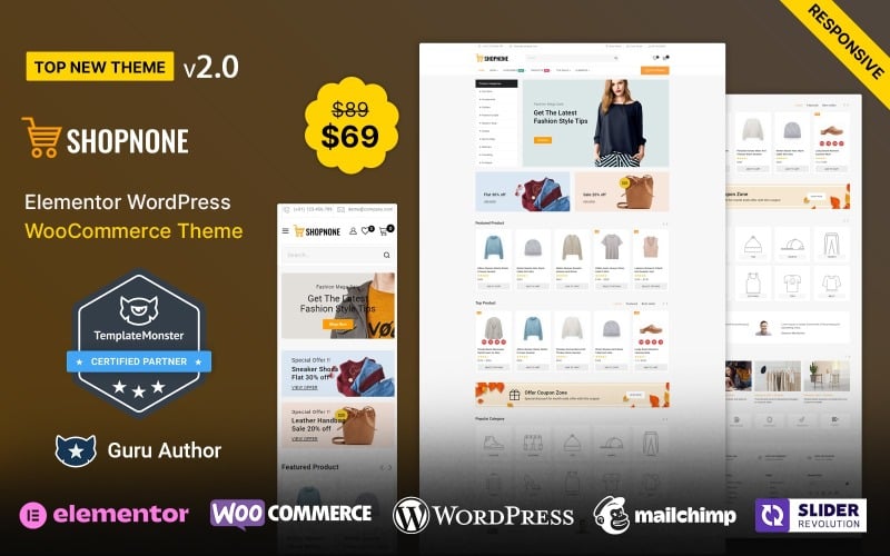 Shopnone - Tema multipropósito de WooCommerce para megatiendas y tiendas de moda