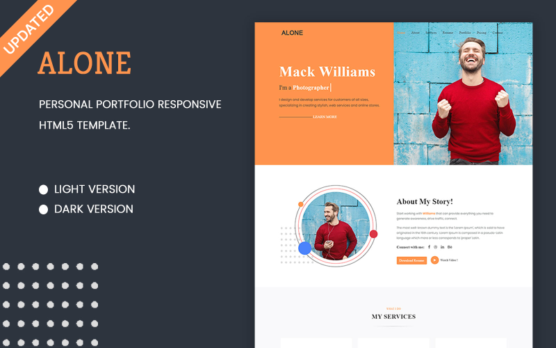 Alone - Creative Portfolio HTML Landing Page Template