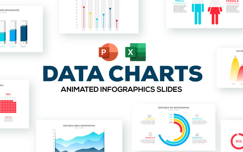 Excel-Diagramme Animierte Infografik PowerPoint