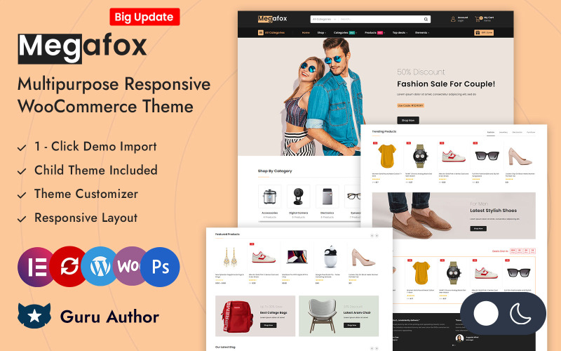 Megafox - Víceúčelové responzivní téma Elementor WooCommerce