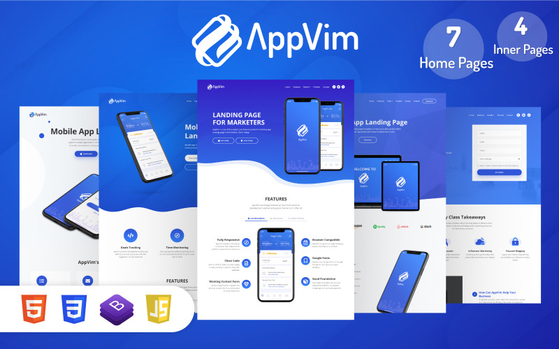 AppVim - Modello di pagina di destinazione dell'app