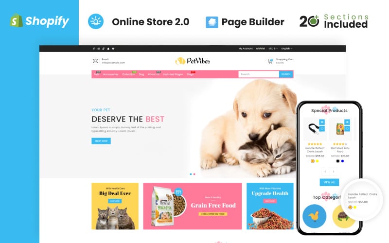 Petvibes - 宠物 Store Shopify 主题