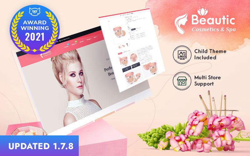 Beautic - Cosmetics & Spa - Többcélú érzékeny PrestaShop téma