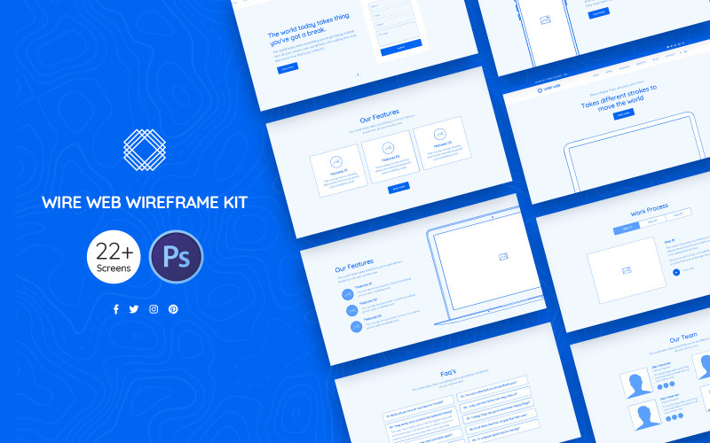 Wire Web Wireframe Kit UI-elementen