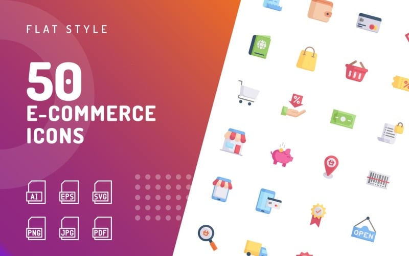 Ecommerce Flat Icon Set