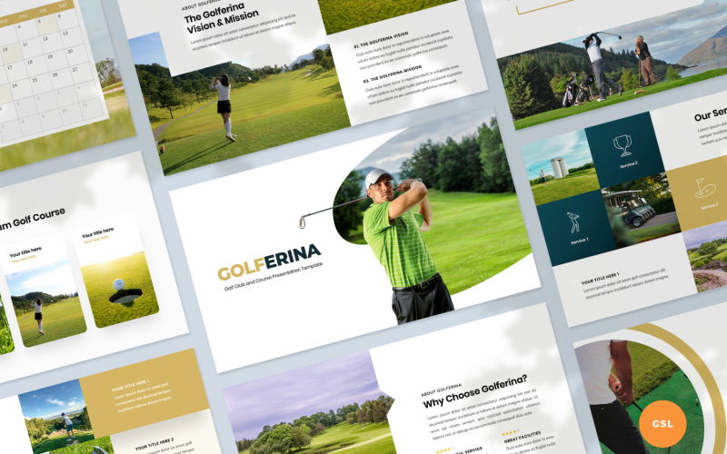 Golfclub-presentatiesjabloon Google-dia's