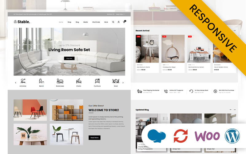 Stable - Thème réactif WooCommerce pour magasin de meubles modernes