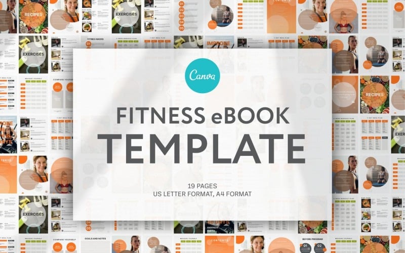 Fitness eBook/ Fitness Planner/ Canva Fitness Instructor Magazine Template