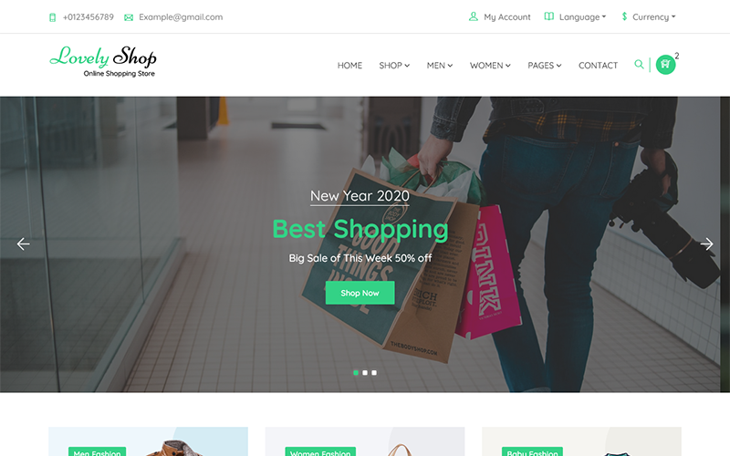 LovelyShop - eCommerce Bootstrap Szablon strony internetowej HTML