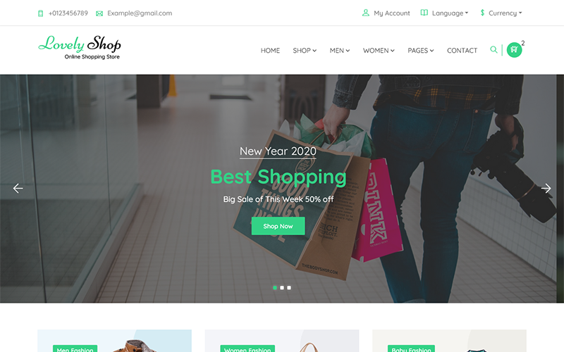 LovelyShop - Modèle de site Web HTML de démarrage de commerce électronique