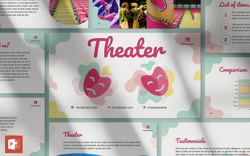 Modello PowerPoint di presentazione del teatro