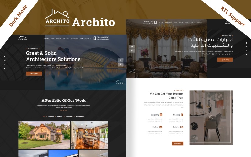 Archito -建筑和室内设计的HTML登陆页模板
