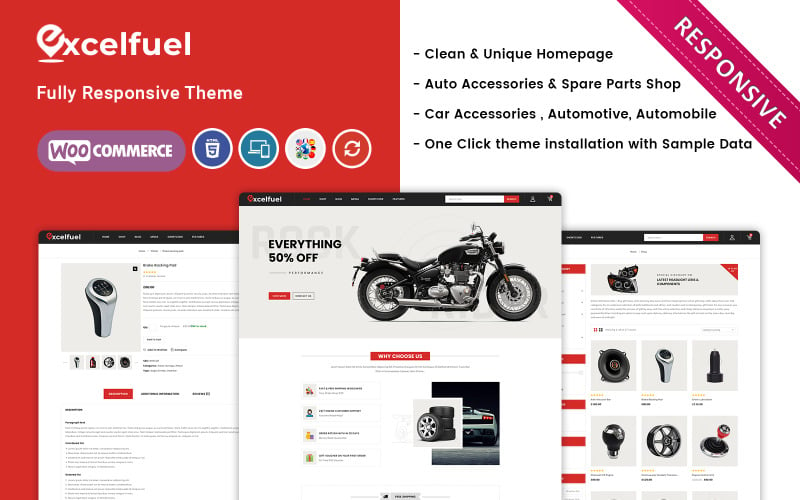 Excelfuel: el tema adaptable de WooCommerce para la tienda de automóviles