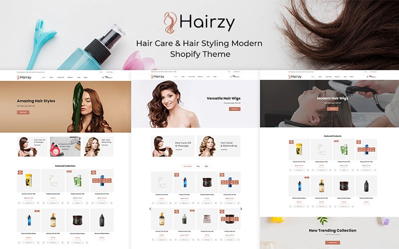 头发护理和头发造型现代Shopify主题