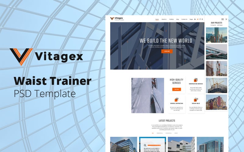 Vitagex - Construction Company PSD Template