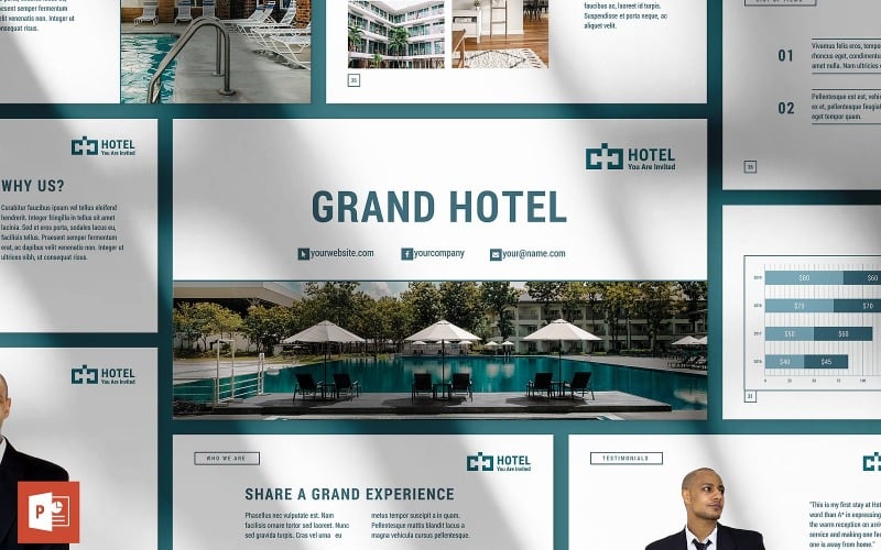 Modelo de apresentação de hotel em PowerPoint