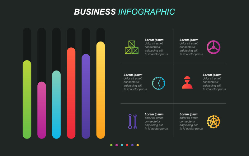 Infografik-Elemente für Financial Factory-Daten