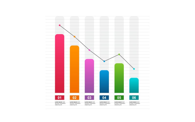 Decreasing Economic Graph Infographic Elements