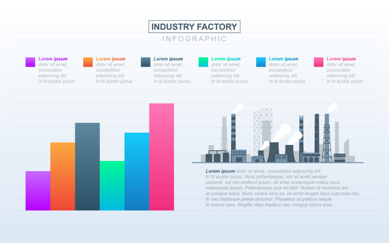 Elementos de infográfico financeiro industrial de fábrica