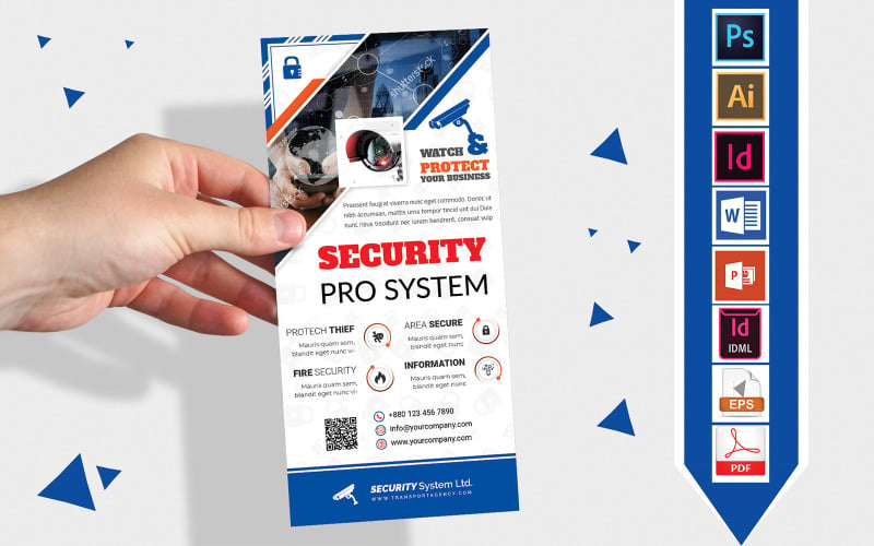 机架卡|安全系统DL传单卷01 -企业身份模板