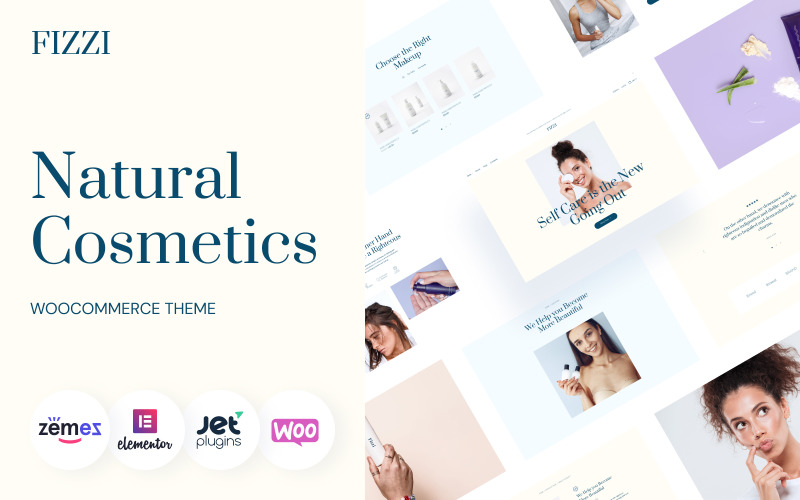 Fizzi - Websitesjabloon voor natuurlijke cosmetica WooCommerce-thema
