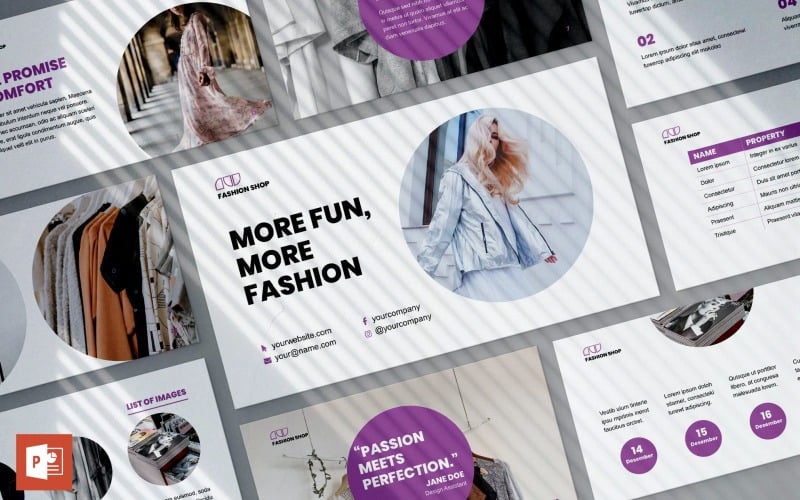 Modèle PowerPoint de présentation de la boutique de mode