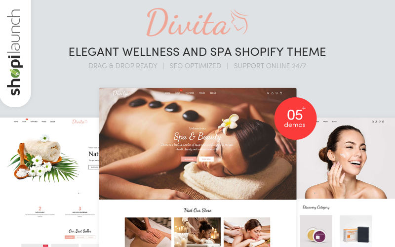 Divita - Elegáns Wellness & Spa Shopify téma